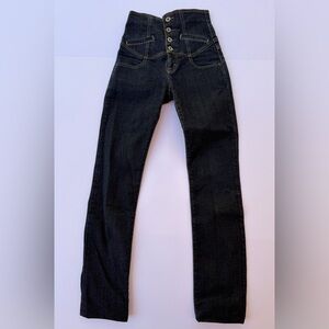 High-Waisted Black Denim Jeans